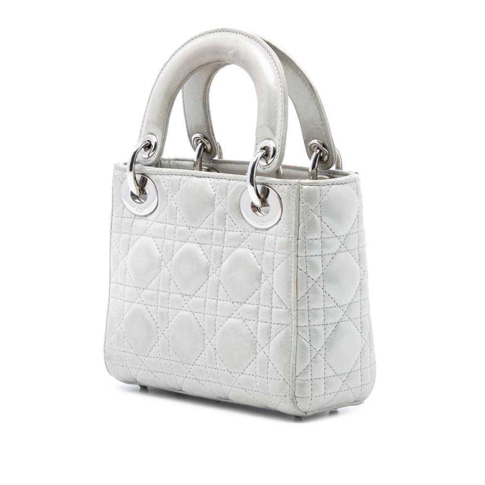 Pre-Loved Dior Mini Iridescent Lambskin Cannage Lady Dior - Picture 2 of 7